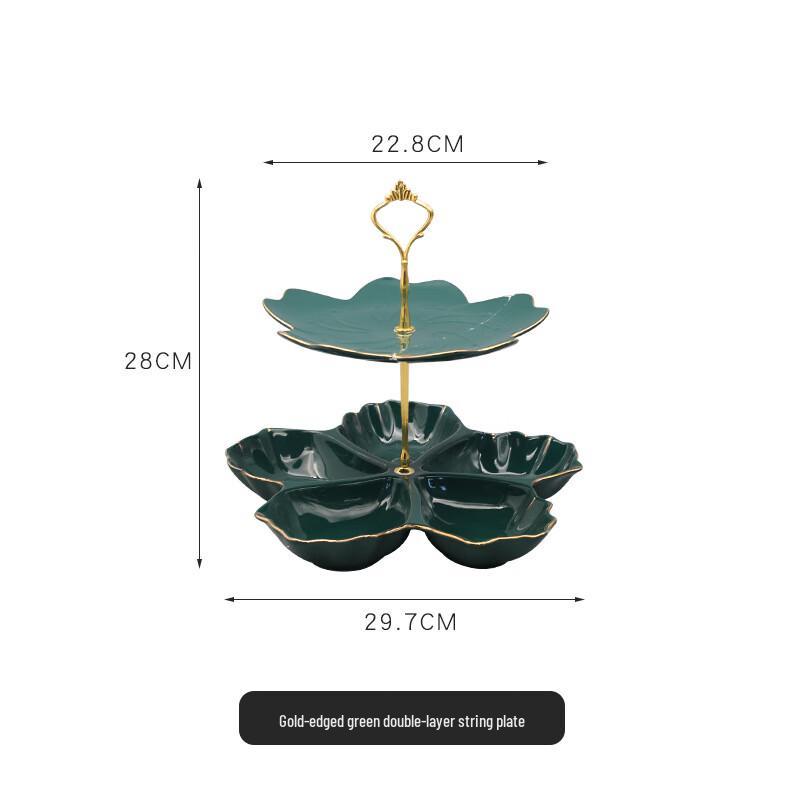 Керамическая двухъярусная подставка для фруктов и тортов