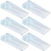 6-Piece PVC Door Stops, Height-Adjustable and Stackable Floor Door Wedges, Transparent Doorstops for Doors and Floors