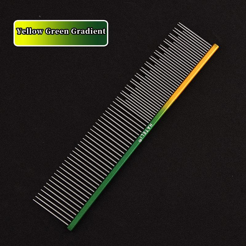 19cm Color Metal Pet Comb Long Short Needles Grooming Stainless Steel Comb Removes Loose Hair Tangles Professional Cat Dog Comb
