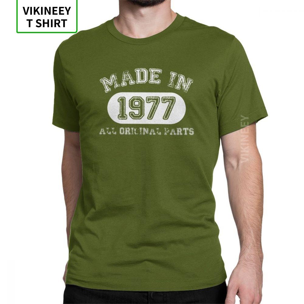 Men T Shirts Made In 1977 TShirts All Original Parts Happy Birthday Popular Short Sleeve Anniversary Tees Clothes Cotton
