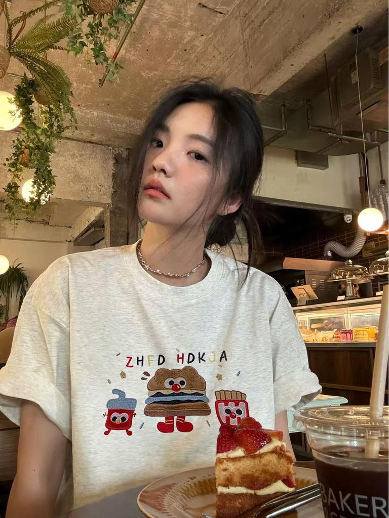 Women's Oversized Gray Cotton T-Shirt - New 2025 Loose-Fit Design