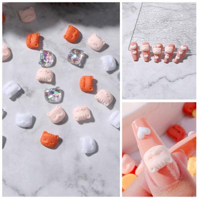 30 Pezzi/Set Ornamento per Unghie Effetto 3D Non Sbiadisce Colorato Testa di Gatto Diamanti per Unghie Decorazione Stile Fata