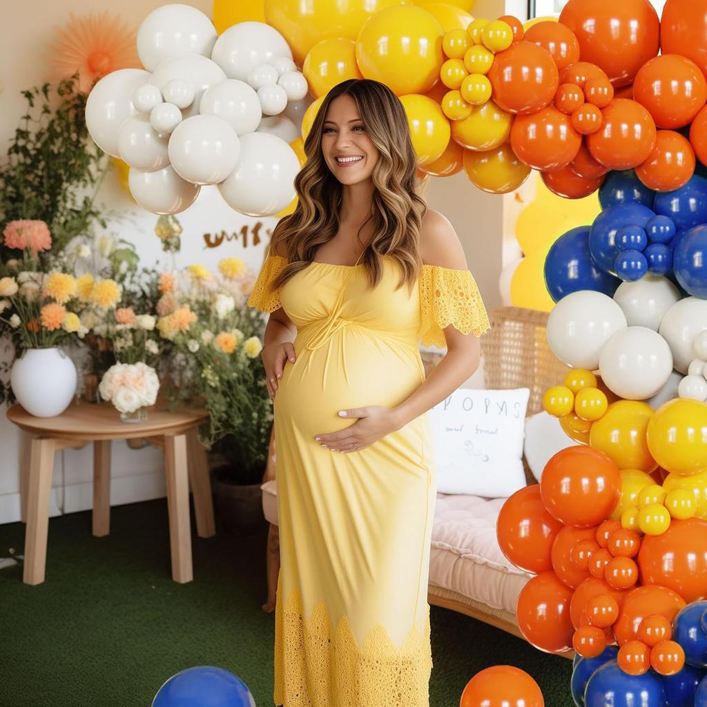 136 Stück Retro Blau Orange Ballonbogen-Set Hier kommt der Sohn Ballons Perfekt für Sonnenschein Babypartys Geburtstage Partydeko