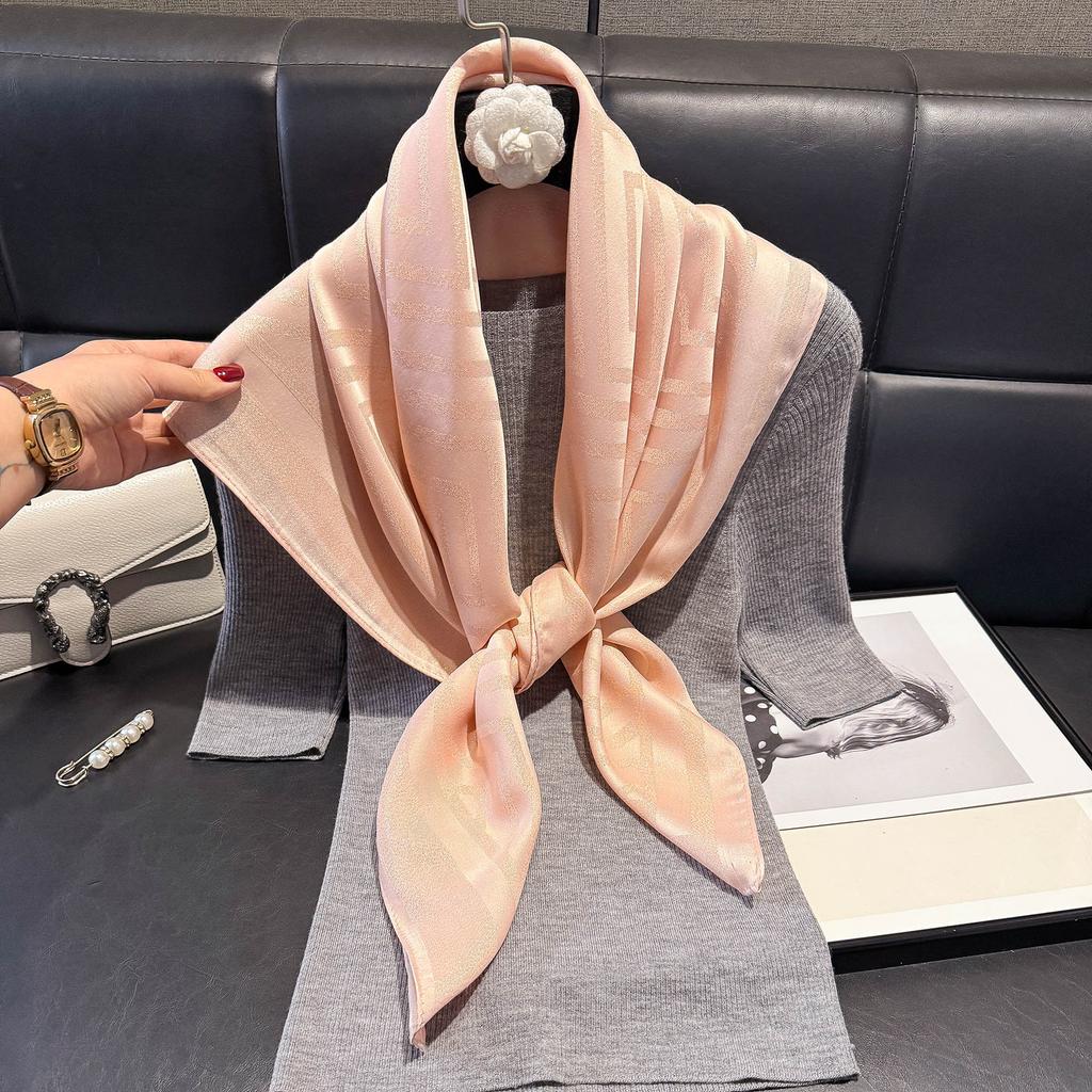 90 Fashionable Square Scarves, Fresh, Breathable And Soft Literary Silk Scarves, Women'S Spring And Autumn Fashion Versatile Decorative Scarves