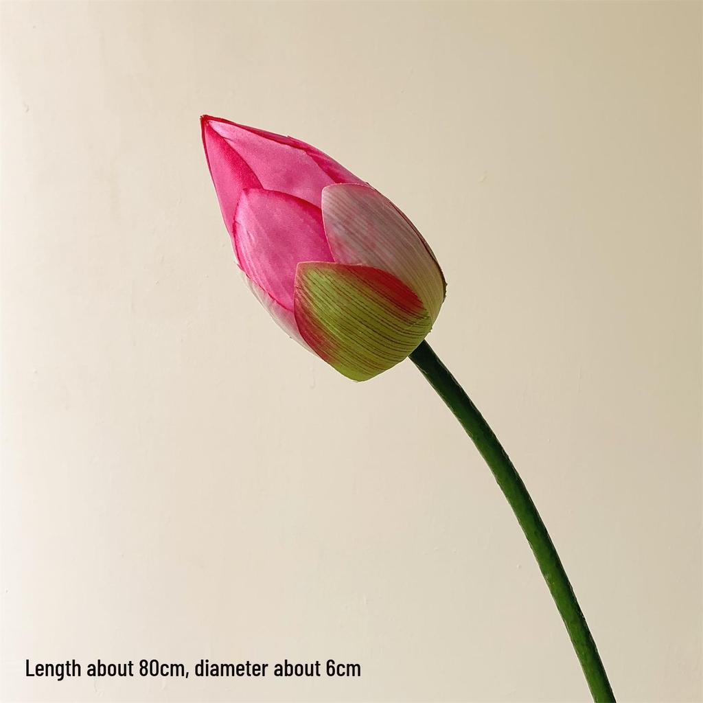 Realistic Lotus & Leaf with Stem Props - Artificial Water Lily Arrangement for Living Room Decoration