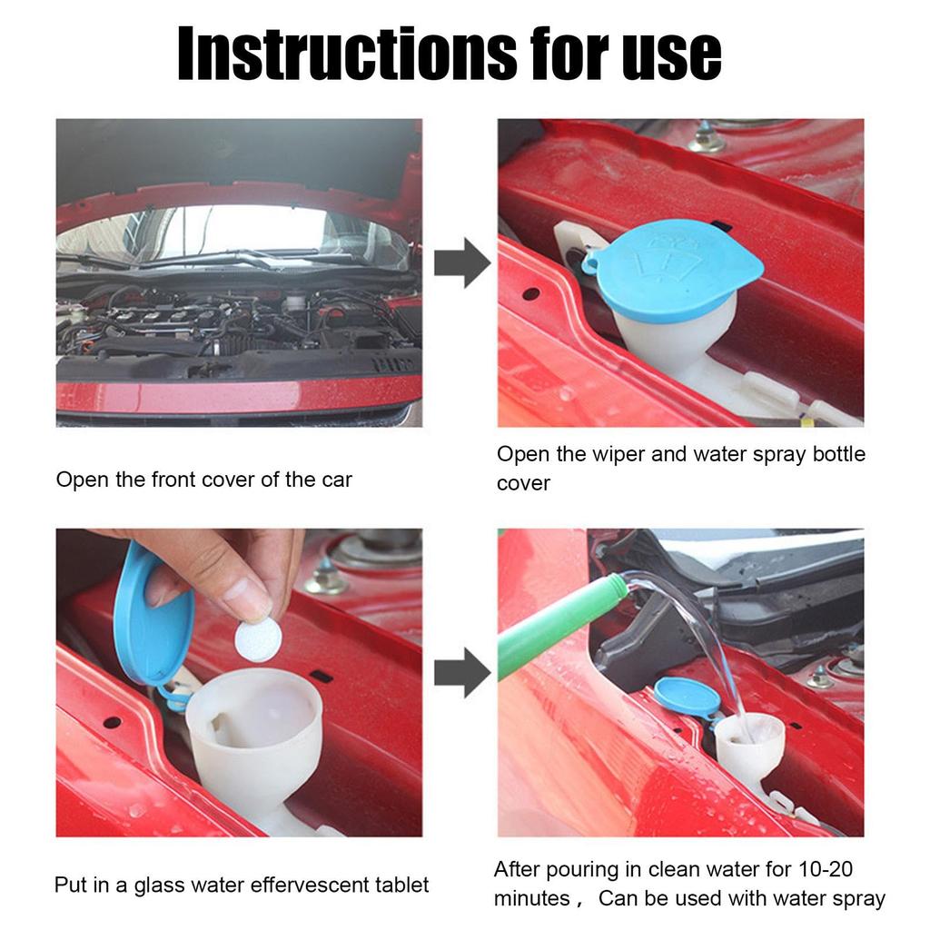 2 Pack Concentrated Cleaning Liquid, Washer Fluid, Concentrated Washer Fluid, Car Windshield Washer Tablet,