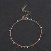 Fashion New Chain Anklet Double Foot Colored Rice Bead Tassel Pendant Foot Ornament For Women Charm Accessories Beach Jewelry