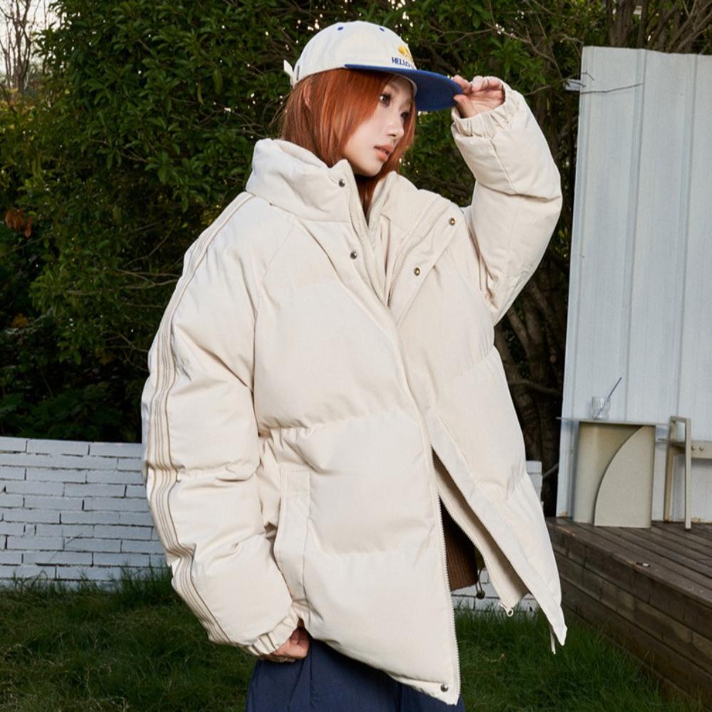 Zimowa wszechstronna modna ciepła kurtka casual w paski dla par