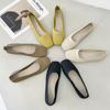 Fashion Women Leisure Flats Summer Autumn Flat Shoes Breathable Knitted Square Toe Slip-on Female Daily Walking Driving Loafers