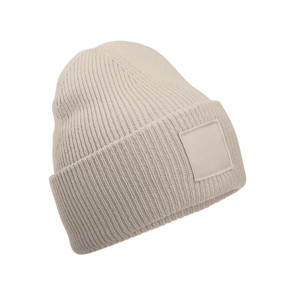 Unisex Adult Tonal Patch Deep Cuffed Beanie