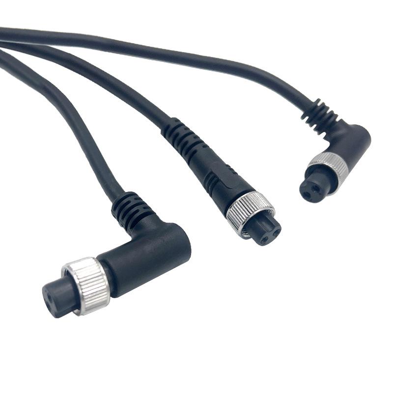 

Electric Fishing Reel Power Cord - Daiwa Shimano Adapter Cable with Straight & Angled 2-Pin Connection 0.45m Cable
