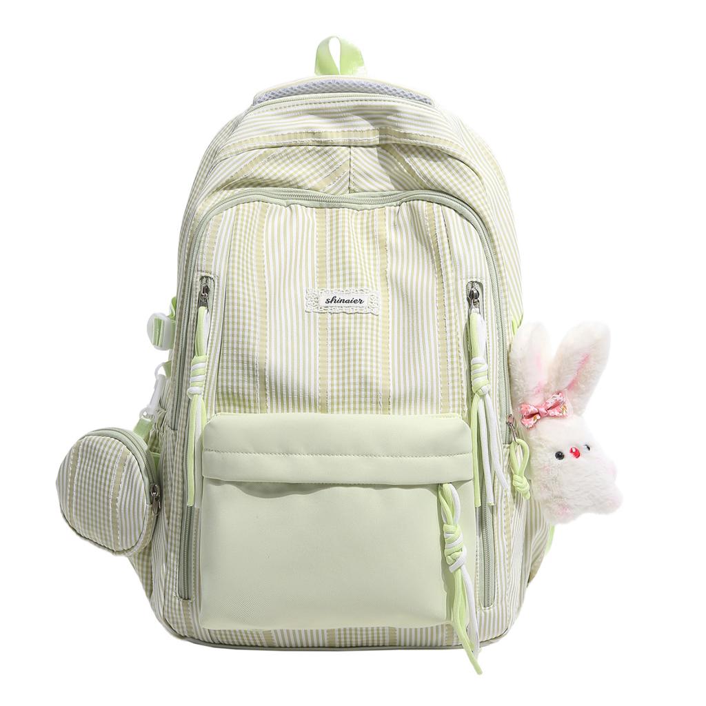 Schoolbag simple niche striped student schoolbag women's 1011 new high-value large-capacity lightweight travel backpack
