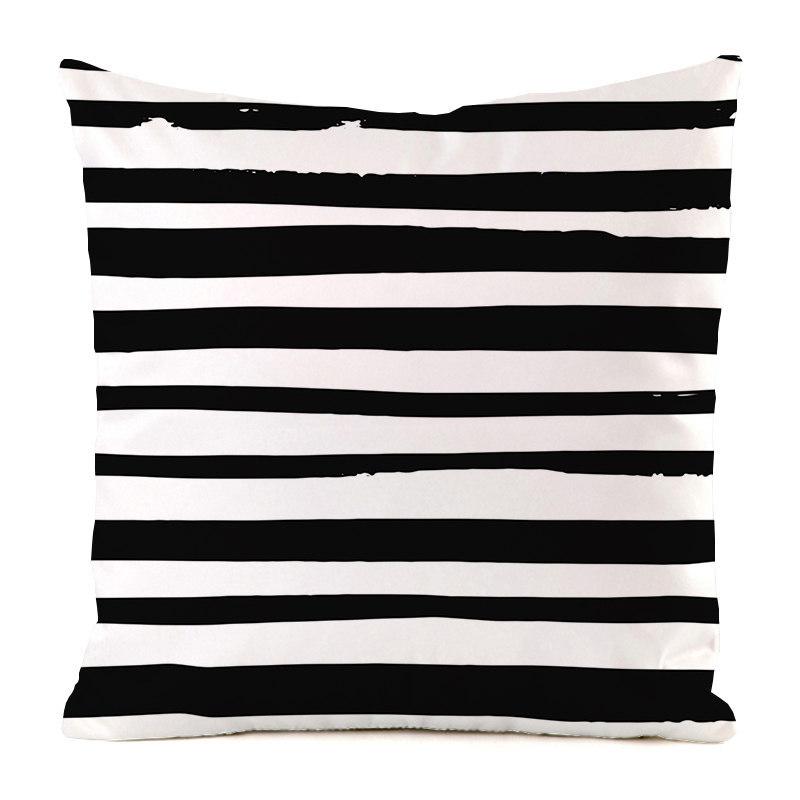 Nordic Striped Patterns Digital Printing Short Plush Pillow Covers Decorative For Car Sofa Office Cushion Cover Home Goods