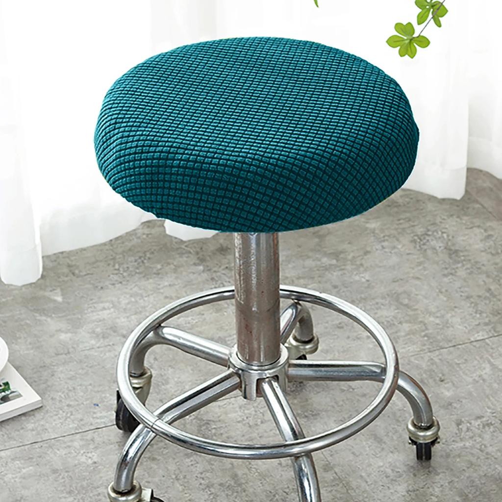 1pc Knit Solid Color Fleece Round Stool Chair Cover Elastic Stretchable for All Seasons Home Decor
