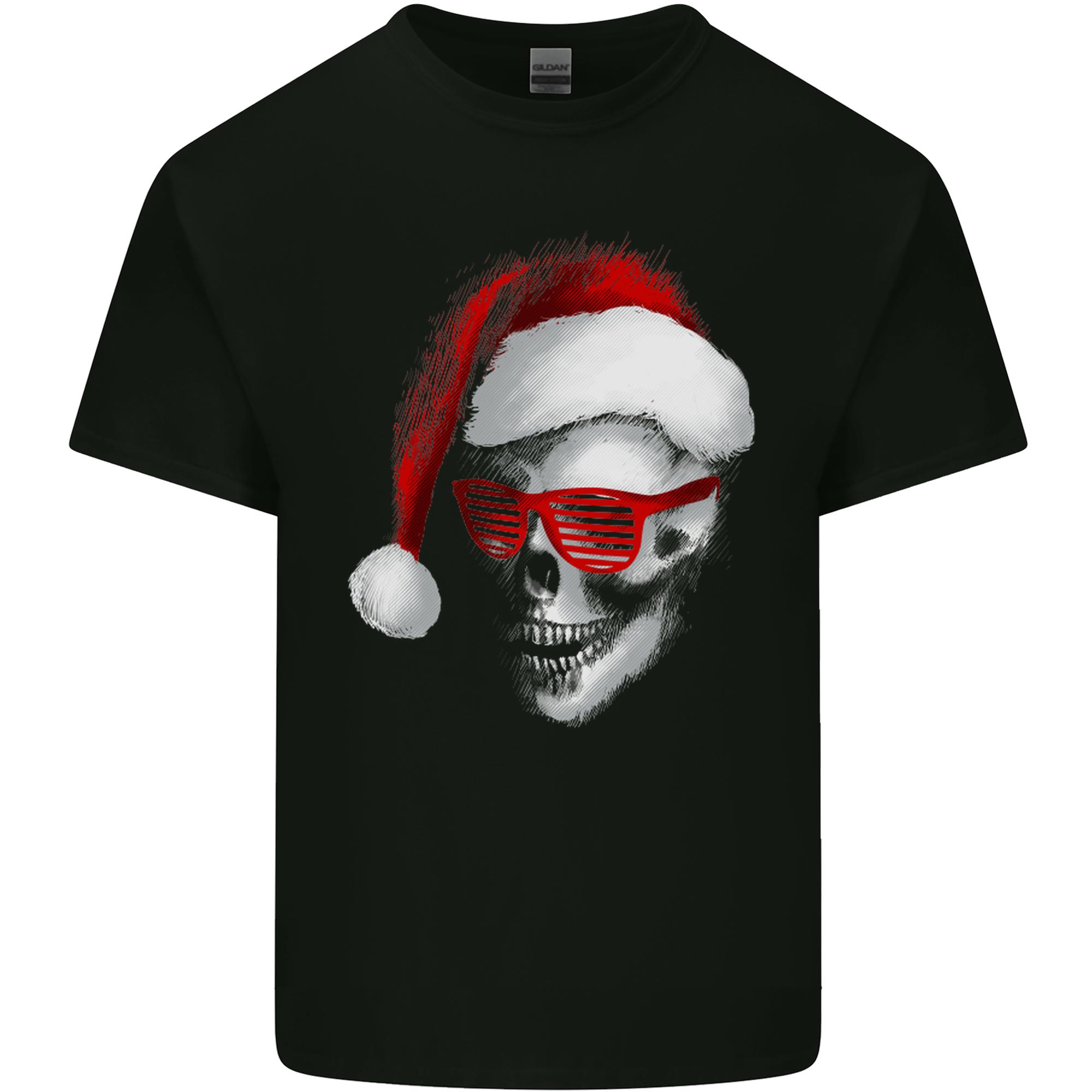 Santa Skull Wearing Shades Funny Christmas Unisexs Light Cotton TShirt S