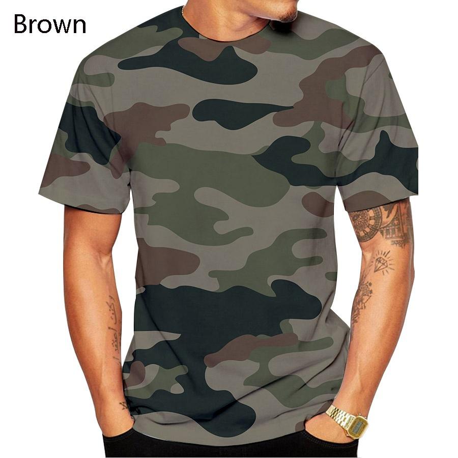 Summer New Men Casual Fashion Camouflage Printing 3D T-Shirt Short Sleeve Tops