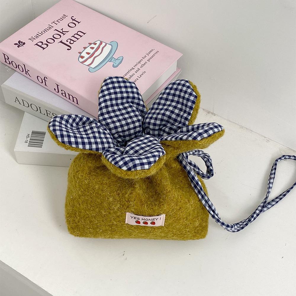 Storage Bag Plush Flower Drawstring Bag Korean Style Small Crossbody Bag Phone Bag Student