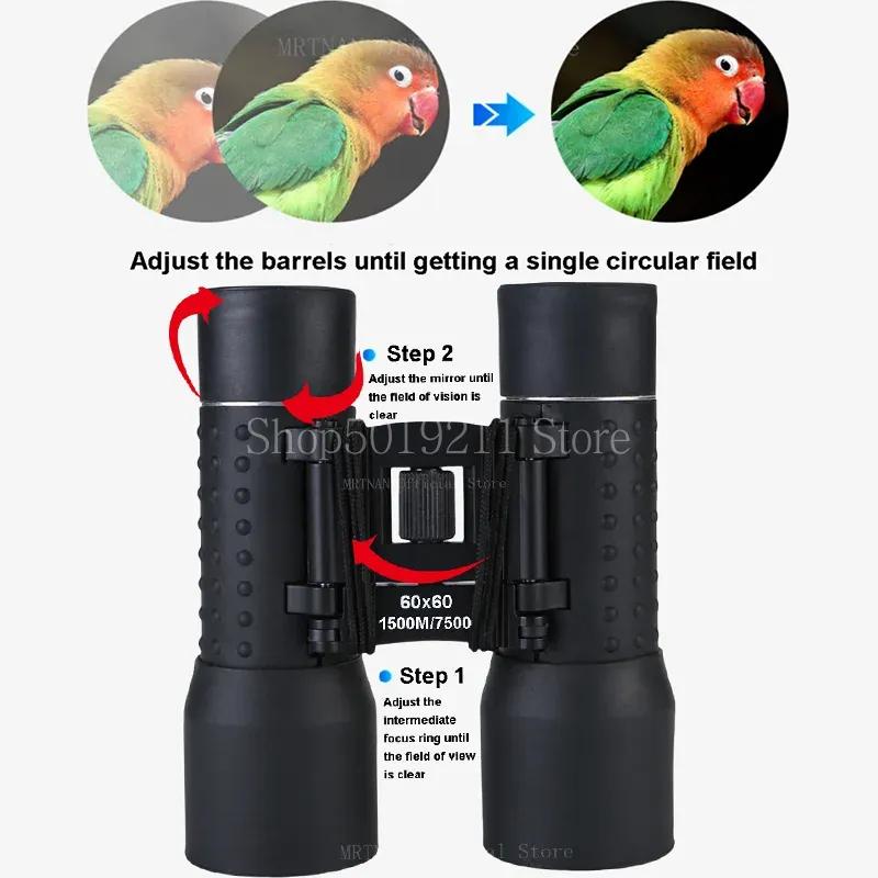 Binoculars 60X60 Long Range 7500m HD High Power Telescope Optical Glass Lens Low Light Night Vision For Hunting Sports