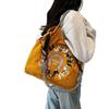 Women's Large Capacity Embroidered Drawstring Tote Bag with Custom Text or Logo