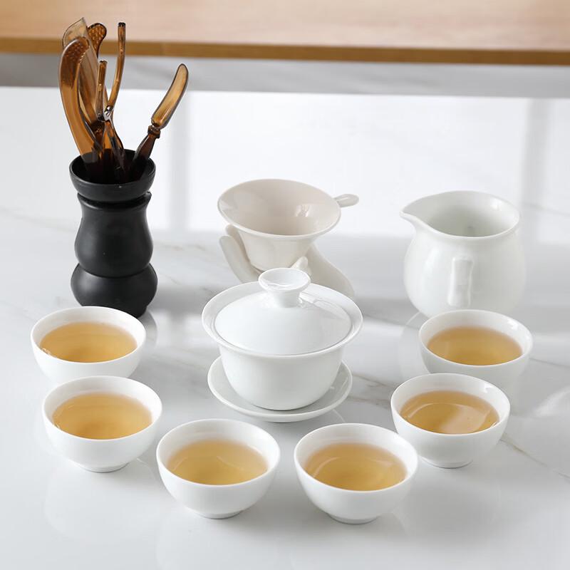 Yuzhuxun 9-Piece Ceramic Gongfu Tea Set - White