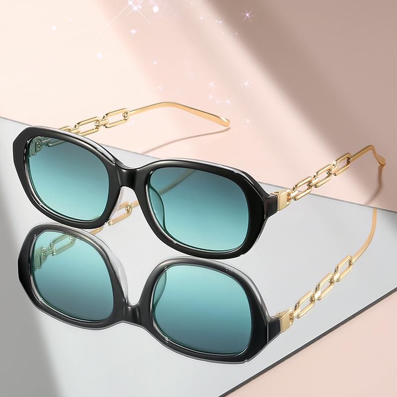 Die neue ovale Sonnenbrille mit metallverbindungsbügeln ist eine modische und personalisierte dekorative Brille.