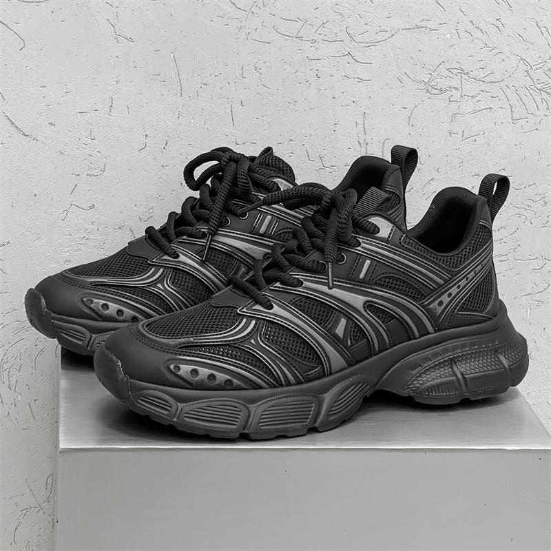 

Mesh solid color casual men s platform dad shoes versatile new summer breathable trend men s shoes 391211-X 44 чорний