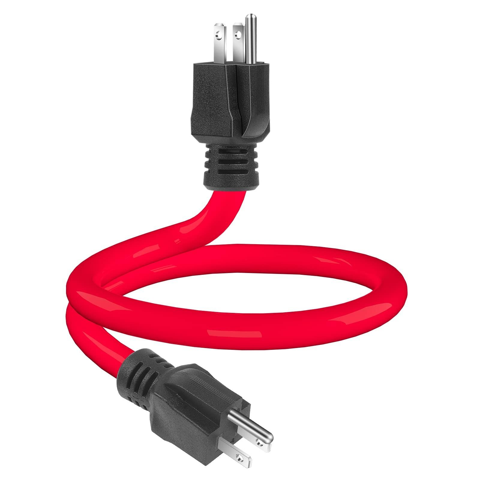 

Double Male To Male Extension Cord, Generator Adapter Cord NEMA 5-15P For Transfer,12AWG 125V One Size червоний