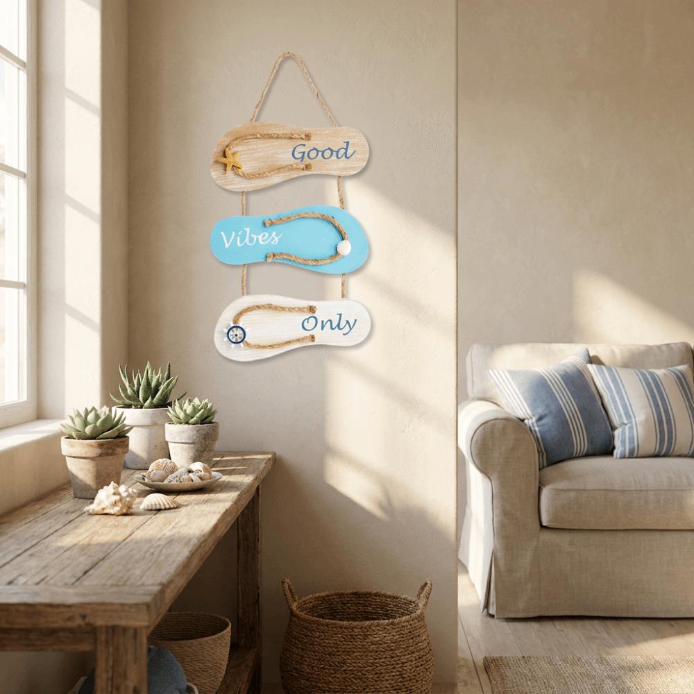 Cartello per Porta Stile Marino Tema Oceano Pantofola Appesa Arte da Parete Ciondolo da Parete Decorazione Portico