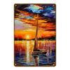 Metal Sign Vintage Sailboat Nautical Decor Maritime Gift Wall Art 20x30 Cm