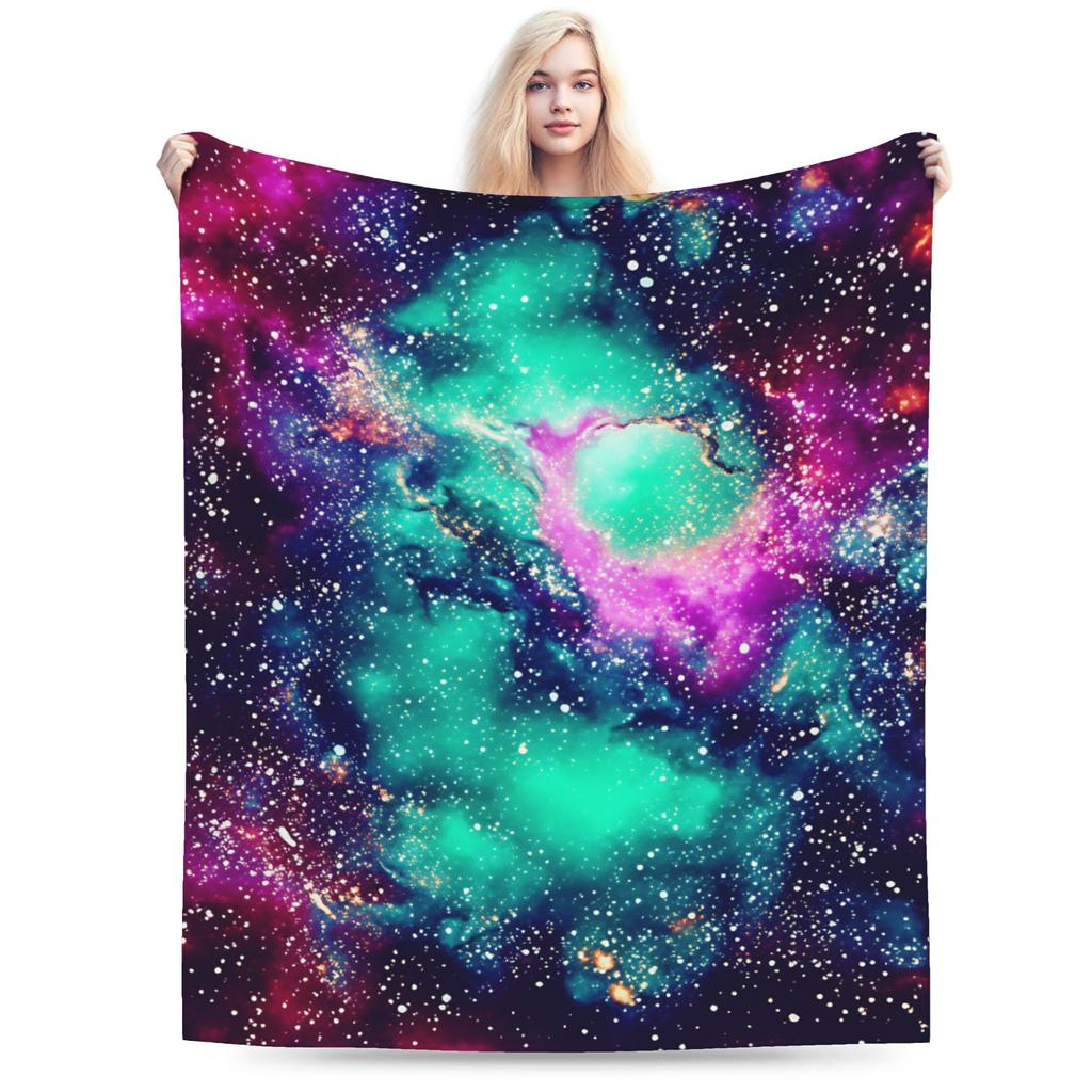 Galaxy Sunglasses Soft Warm Blanket Girls Boys Plush Throw Blanket Funny Outdoor Flannel Bedspread Sofa Bed Cover