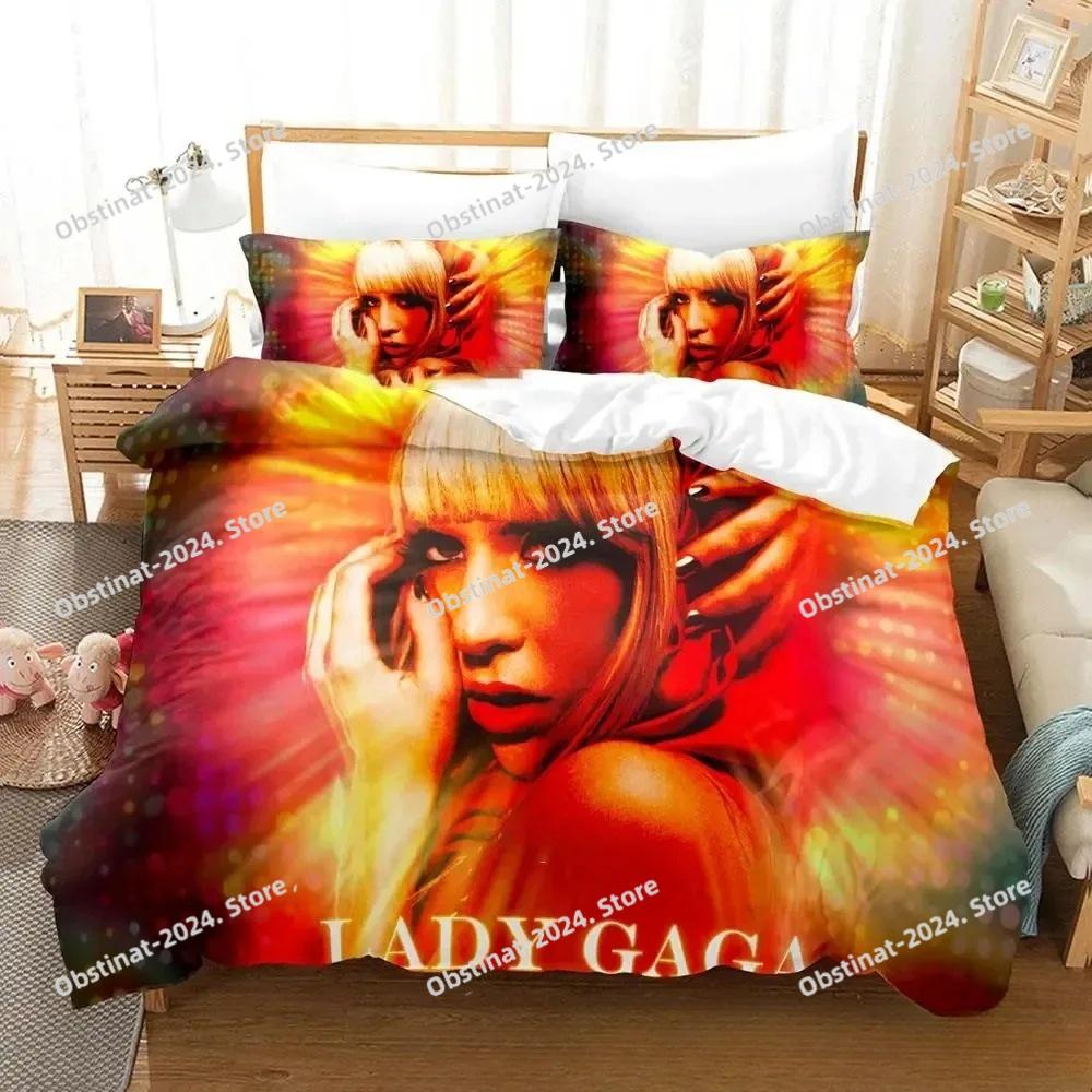 3D-Druck Lady Gaga Bettwäsche-Set Bedruckte Bettbezug Kissenbezug Einzel Doppel Stil Queen King Size Sets Heimtextilien