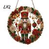Christmas Gift for Friends Faux Diamond Art Suncatcher, 2D Flat Window Hanging Ornament, Holiday Party Decor Beaded Pattern Acrylic Decoration