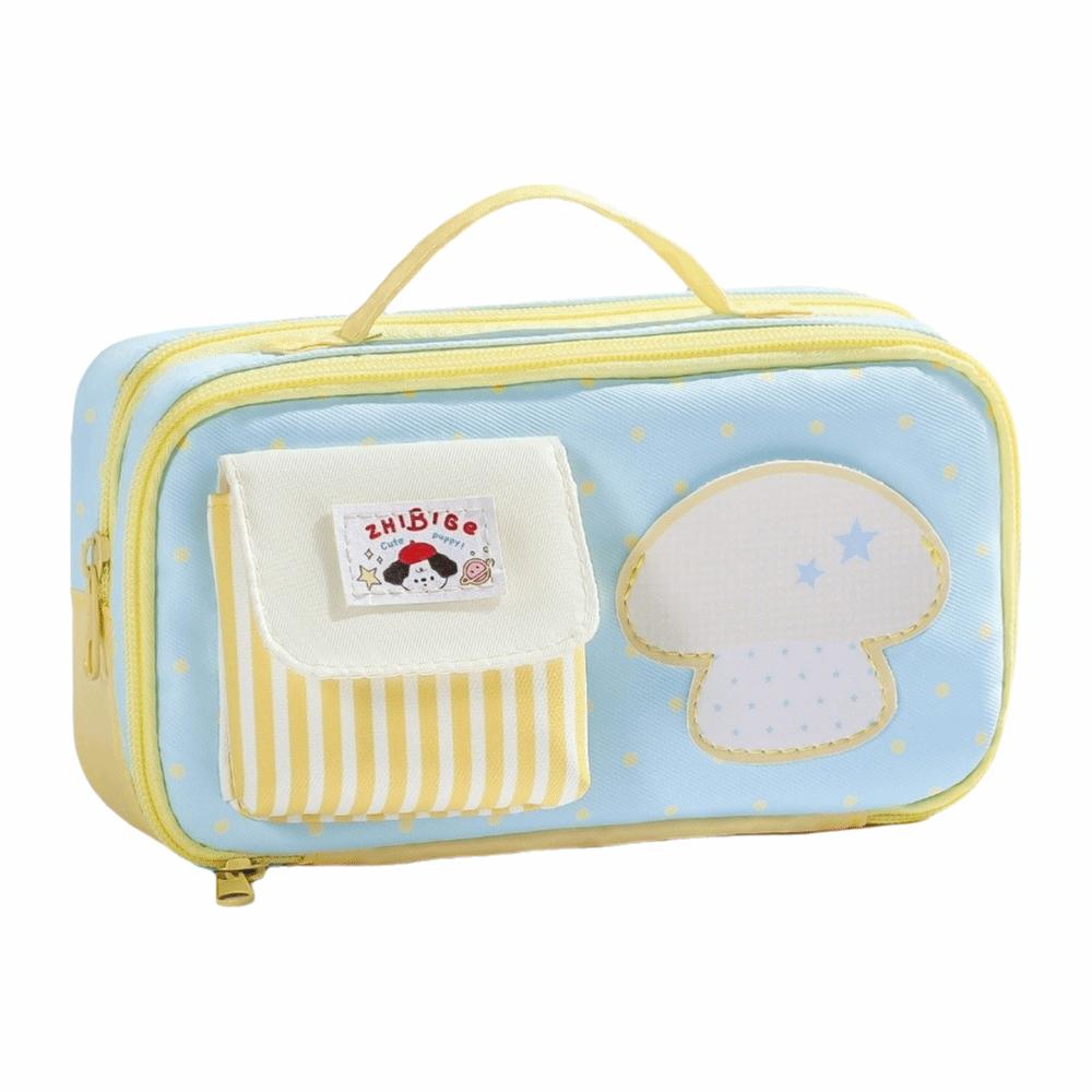 Large Opening Pen Bag Large Capacity Pencil Pouch Sweet Stationery Pouch Gift жёлтый