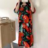 1011 new cotton and silk nightdress women's summer short-sleeved pajamas cartoon pony element long loose cotton silk skirt can be worn outside
