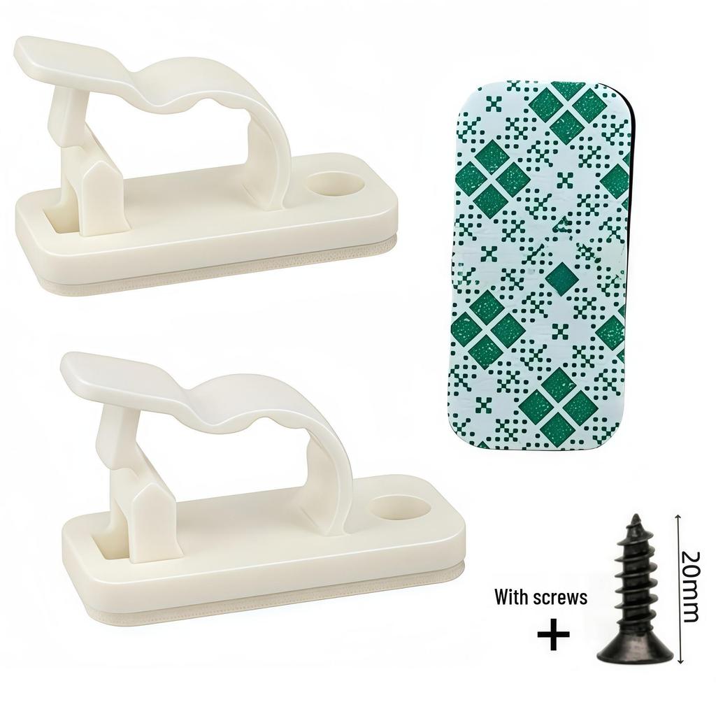 Nylon Adhesive Cable Management Clips - R-Type Crimp for Wire and Network Cables
