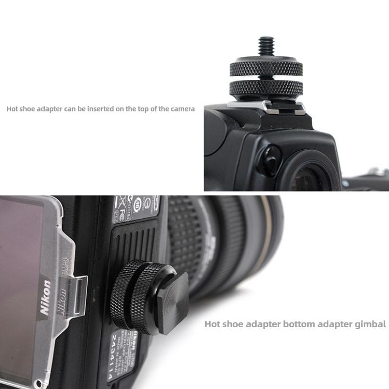 3PCS 1/4 Hot Shoe Mount Phone Holder Dual Nut Cold Shoe Adapter Bracket For Double-Layer Camera Hot Shoe Adapter Accessories