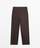 Masimodutti Cotton Poplin Blend Tuck Pants