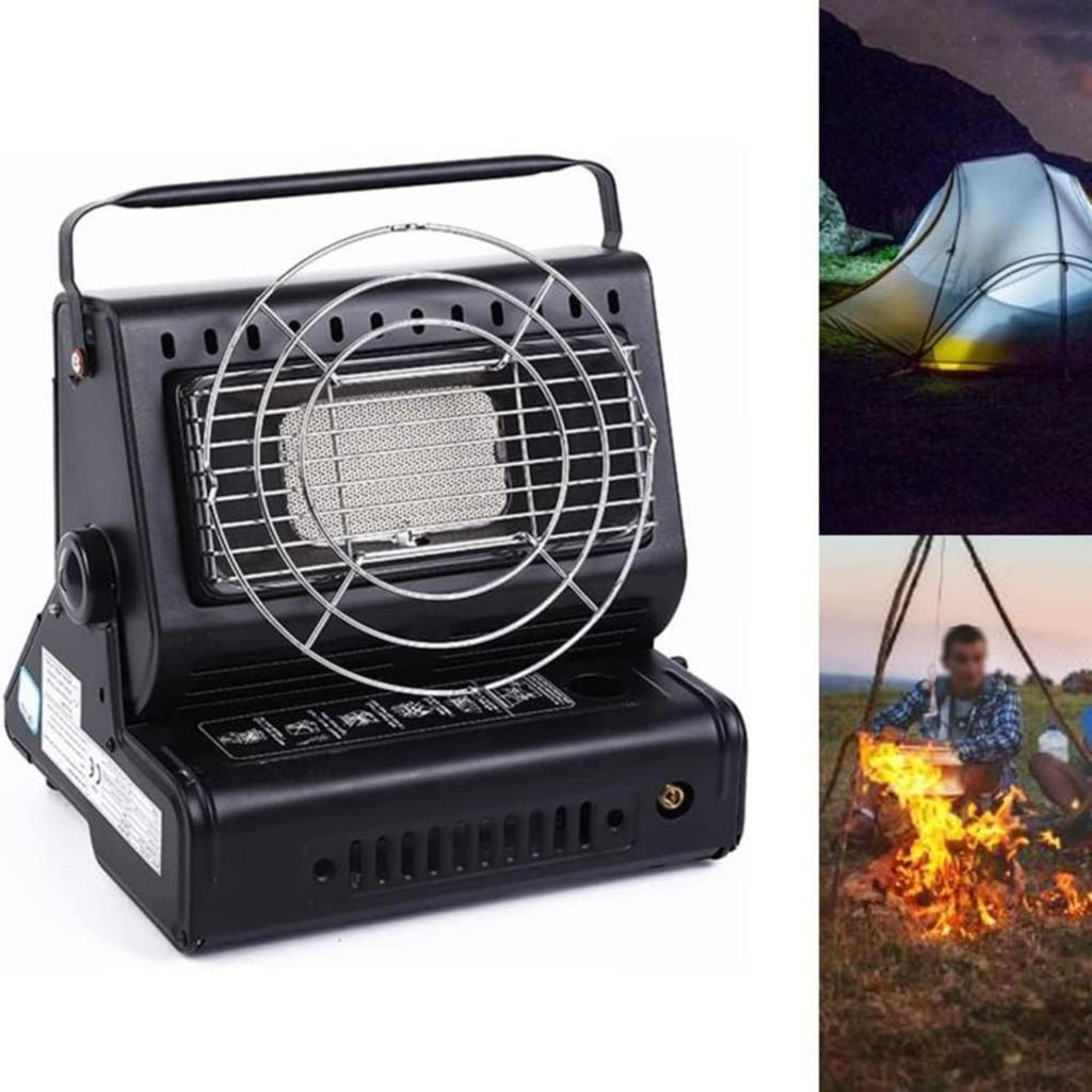 Chauffage de Camping LKP Noir 1,3 kW Chauffage à Gaz, Chauffage et Réchaud Céramique Portables d'Extérieur pour la Pêche, le Camping, le Pique-nique, le Voyage
