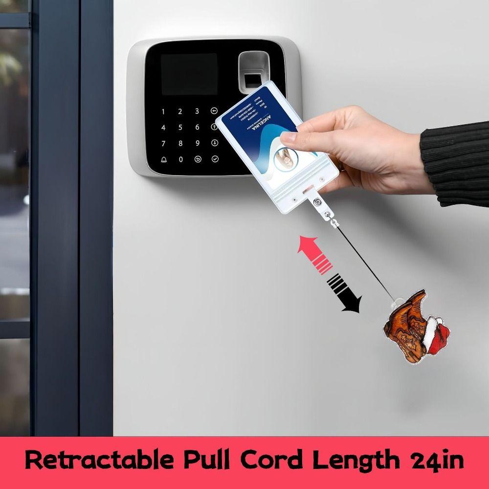 Retractable Christmas Badge Reels Christmas Hat Snowman Elk Alligator Badge Clip  Xmas