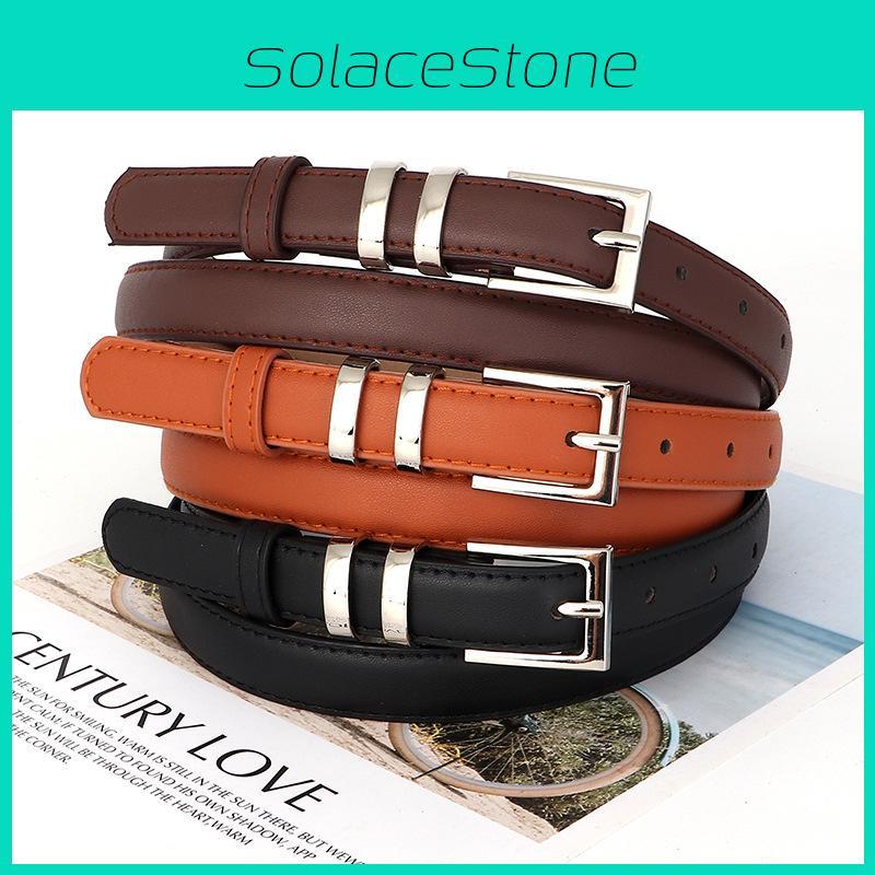 Womens Fashion Pu Leather Belt With Fine Alloy Buckle For Office And Outings