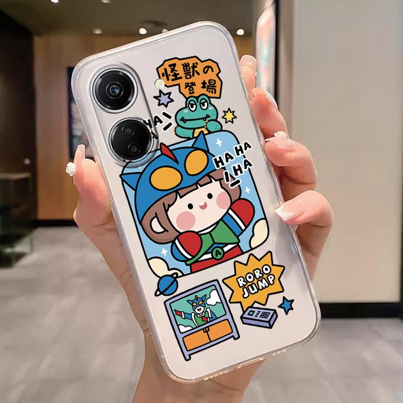 Transparent Phone Case For Poco C65 Redmi Note 15 Pro+ Plus 14C Cover Cartoon Flowers Soft TPU Shockproof Funda Bags Heart Clear