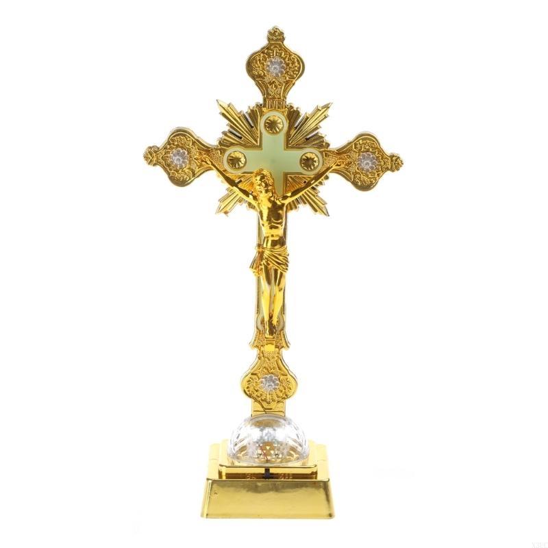 

Church Relics Figurines Night Light Crucifix Jesus Christ for Cross Catholic X3UC золотой