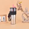New Handy Rope Handy Ice Bula Cup Steel Double-layer Vacuum Insulated Cup High Appearance Horizontal Straw Cup