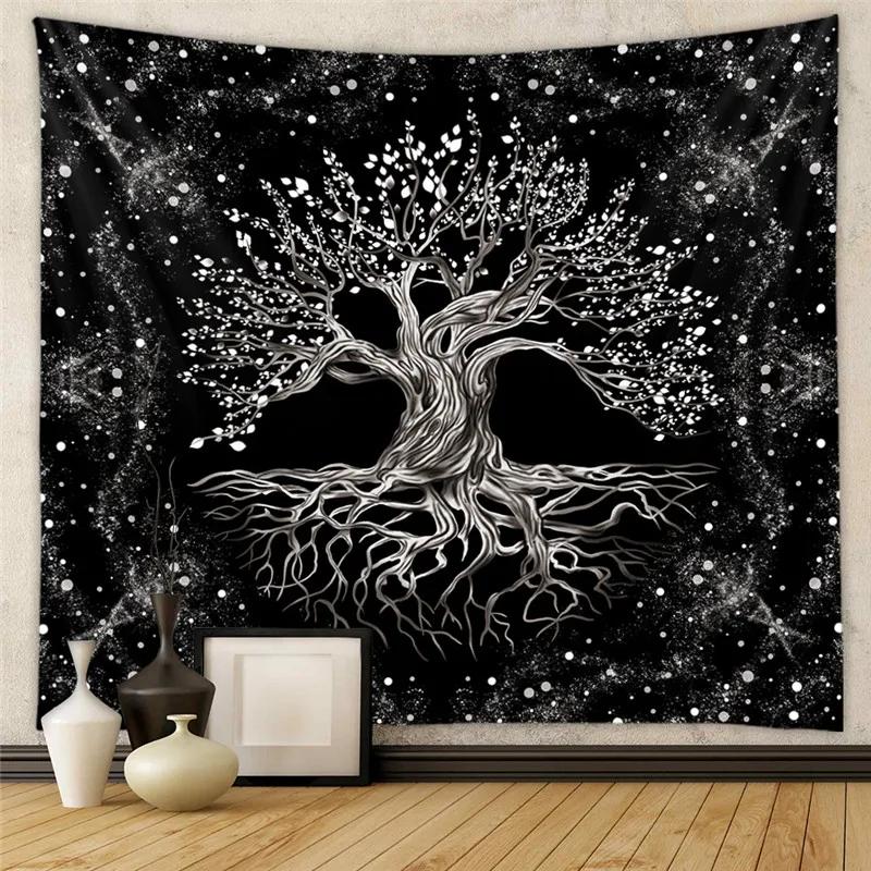 Beautiful Interior Decoration Tapestry Psychedelic Sun and Moon Mandala Flowers Home Wall