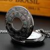 Classic Quartz Pocket FOB Watch Black Roman Numerals Case Chain Clock Pocket Watches Vintage Souvenir Gift