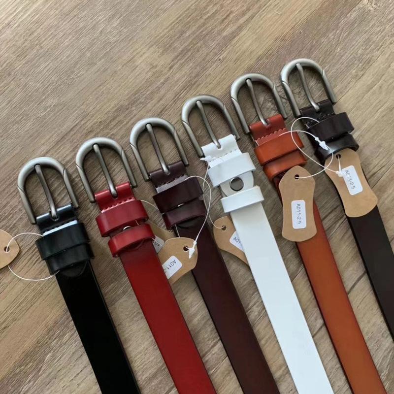 Belt Women'S Retro Niche Cowhide Leather Belt With Jeans Belt