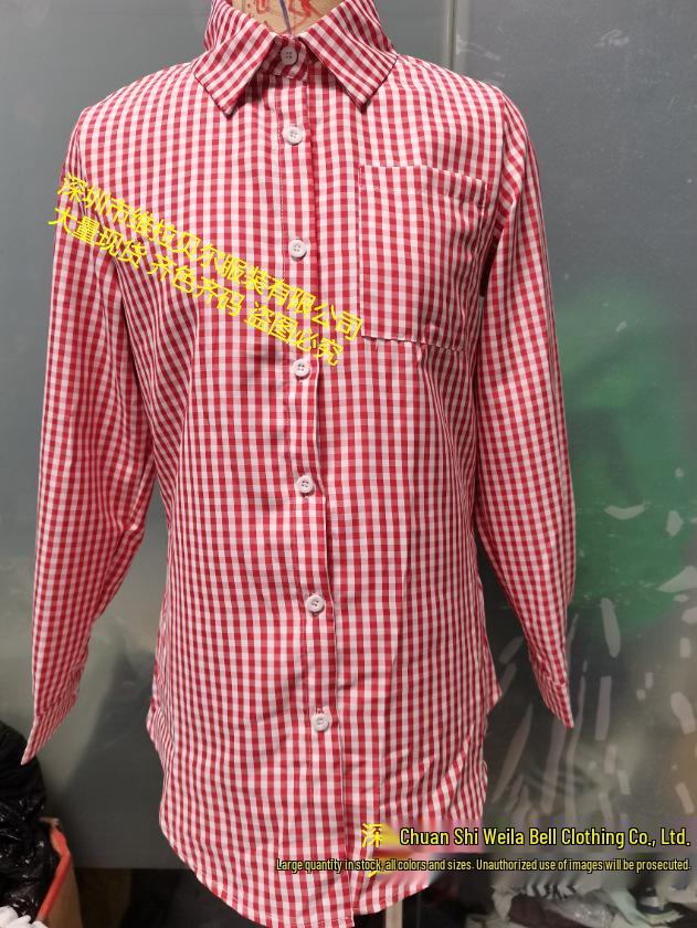 Women s Retro Plaid Loose-Fit Long Sleeve Pocket Shirt 3XL
