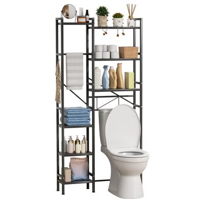 Above Toilet Storage Rack, 3-Tier Over The Toilet Shelf, Freestanding Bathroom Organizer Adjustable Storage Shelf Space Saver Rack for Restroom