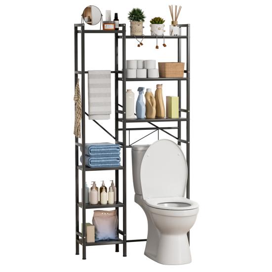 Above Toilet Storage Rack, 3-Tier Over The Toilet Shelf, Freestanding Bathroom Organizer Adjustable Storage Shelf Space Saver Rack for Restroom