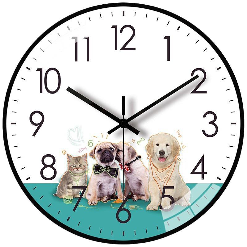 10" Pet Family Wall Clock - Stylish Silent Quartz Design